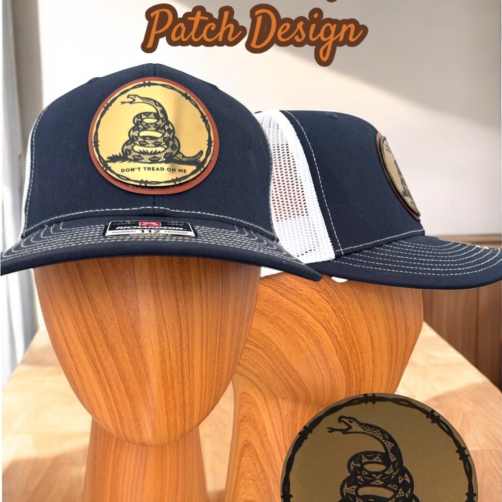 Blue and White Trucker Hat with Patch by